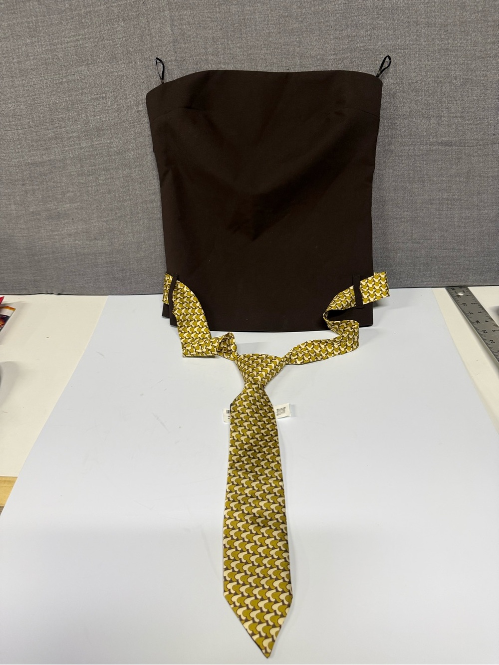 Zara stapless tube blouse gold tie belt